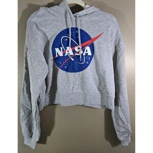 Women's Gray NASA Crop Top Forever 21 Chemistry Hoodie Sz M